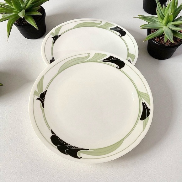 Corelle Other - Vintage Corelle Dinnerware Black Orchid Break Resistant Dinner Plates Set Of 2